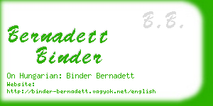 bernadett binder business card